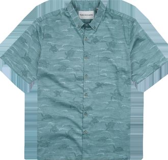 Tori Richard Mens Honu Ocean Shirt In Blue