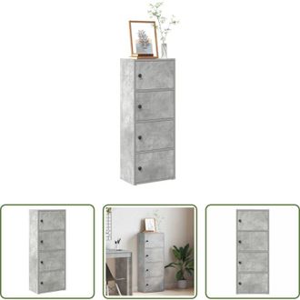 vidaXL Libreria grigio cemento - Libreria Grigio Cemento 40x24x102 cm in Legno Multistrato