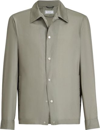 Brunello Cucinelli Green Shirt Collar Jacket