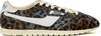 Autry Windspin Low Leopard Print Pony Hair Low-Top Sneakers