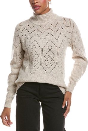 Autumn Cashmere Pointelle Mock Neck 100% Cashmere Sweater