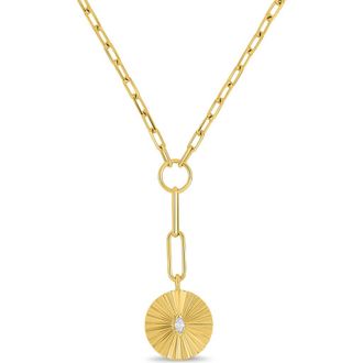 Bony Levy 18K Gold Cleo Diamond Drop Medallion Pendant Necklace in 18K Yellow Gold at Nordstrom, Size 18