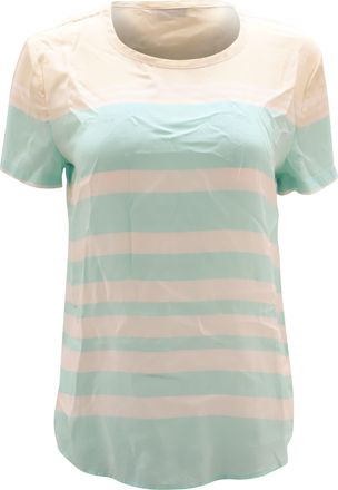 Equipment Stripe Pattern Riley T-Shirt in White Print Silk
