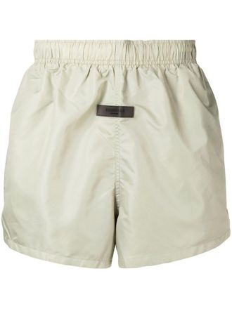 Fear of God Essentials logo-patch shorts - Green