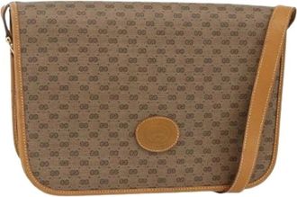 Gucci Pre-owned Cross Body Bags, female, Beige, Size: ONE SIZE Pre-owned Micro GG Canvas Shoulder Bag