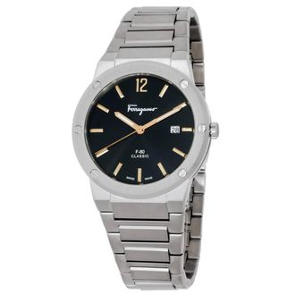 Ferragamo F-80 Classic Quartz Black Dial Mens Watch SFDT02423
