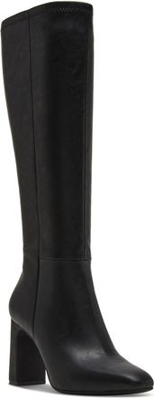 Madden Girl Womens Madden Wisee Boots Black Square Toe Block Heel Knee High VER1377