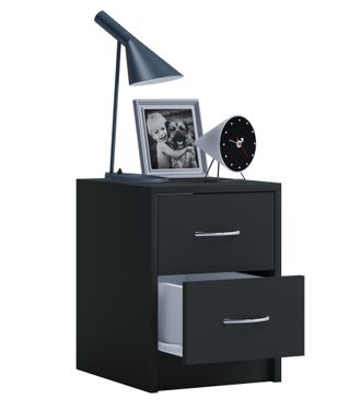 ebuy24 Ebuy24 - Armario Nocturno Vcm Mesa Lateral Mesita De Noche Dimensiones Aprox. 40 X An. 35 X P. 35 Cm - Boxal Mini (negro)