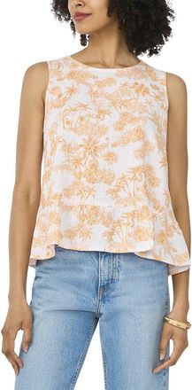 Vince Camuto Ruffle Peplum Linen-Blend Top
