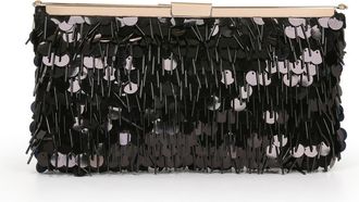 Badgley Mischka Briar Mixed Sequin Hinged Frame Clutch in Black at Nordstrom, Size Small