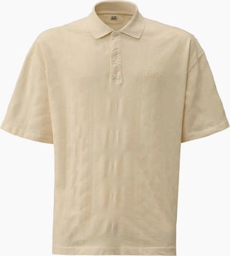 C.P. Company Mens Jersey Jacquard Multi Pattern Polo - Tan - Size: 36