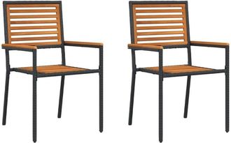 vidaXL Sillas Apilables De Jard&iacute;n 2 Pcs Marr&oacute;n, Negro Vidaxl