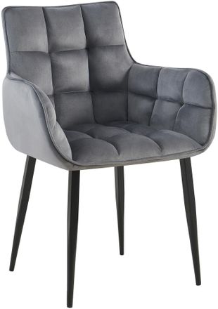 Clp Silla De Comedor De Terciopelo Tirana Gris Oscuro