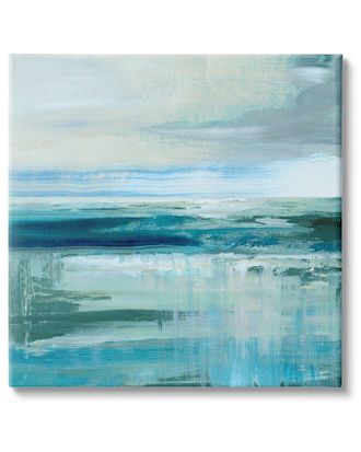 Stupell Industries Abstract Ocean Horizon Modern Nautical Painting Blue Green Stretched Canvas Wall Art By Nan