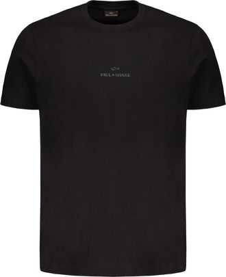Paul & Shark Logo Detail Katoenen T-shirt - Heren - T-shirts - Zwart - 2XL - Katoen - Tops