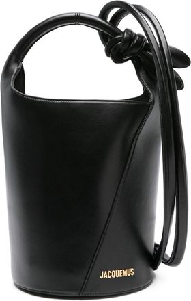Jacquemus Le Petit Tourni leather bucket bag - women - Cotton/Calf Leather - One Size - Black