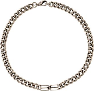 Balenciaga Ketting met logo - unisex - Kettingen - Grijs - S - Accessoires