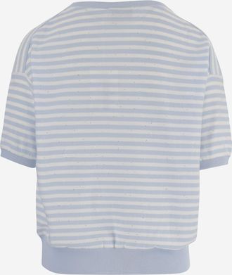 Bruno Manetti Womens Striped Cotton Sweater Light Blue