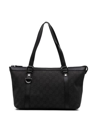 Gucci 2016-2025 GG Abby D Ring denim shopper - Grijs