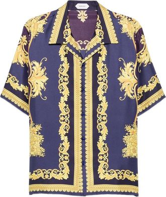 Versace Barocco-print Short-sleeve Shirt