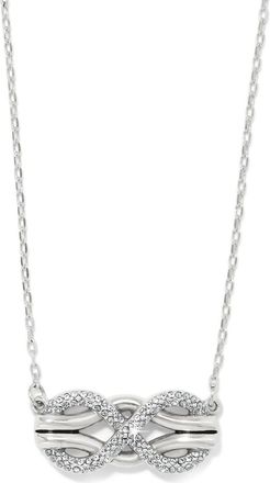 Brighton Womens Interlok Luxe Necklace In Silver