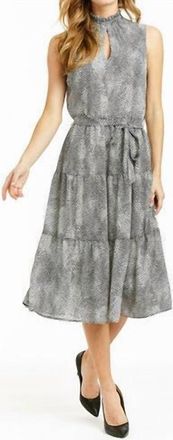 Drew Tiger Crepe Samantha Dress In Black