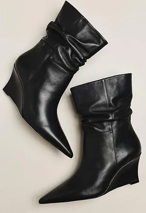 Black Suede Studio Nora 70 MM Wedge Boots