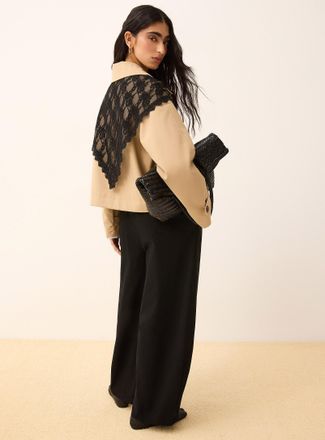 Only Womens Floral lace tie scarf