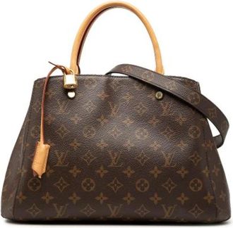 Louis Vuitton Pre-owned Montaigne MM - Dames - Vintage Handtas - Bruin - ONE Size - Leer - Vintage