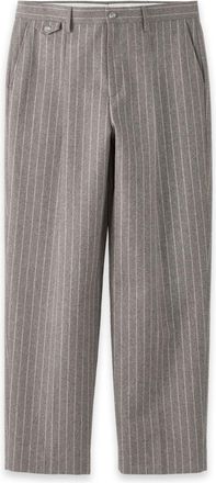 Paul Fredrick Stripe Single Pleat Wide Leg Trouser