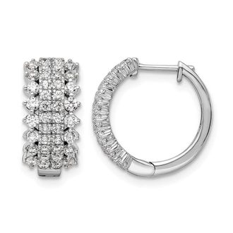 Diamond2Deal 14k Gold 1 ct Lab Grown Diamond Hinged Hoop Earrings VS Clarity, G-H Color