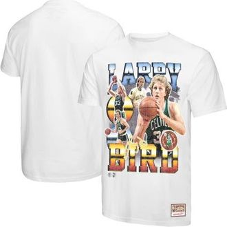 Mitchell & Ness Mens Mitchell & Ness Larry Bird White Boston Celtics Commemorative Collage T-Shirt at Nordstrom, Size Medium