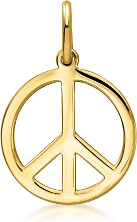 Ross-Simons Italian 10kt Yellow Gold Peace Sign Charm