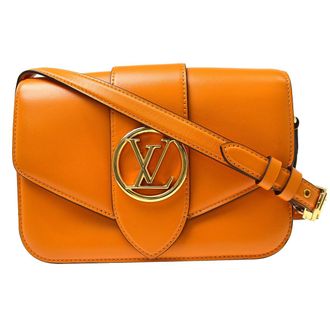 Louis Vuitton Lv Pont 9 Leather Orange Leather Handbag (Pre-Owned)