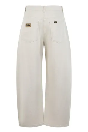 Lois Jeans Womens Wide-Leg Jeans Cotton-Linen Blend Rinse