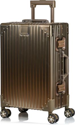 Champs Luggage Aluminum Hardside Spinner Suitcase Carry-On in Titanium Gold at Nordstrom Rack