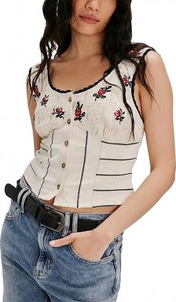 Free People Rose Bud Knit Top In White