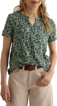 Seasalt Cornwall Waterflow Abstract Print Organic Cotton Top in Wall Lines Treetop at Nordstrom, Size 4