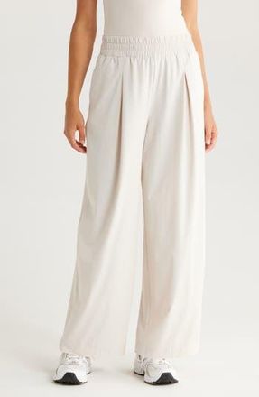 Zella Atlas Wide Leg Pants in Moonbeam at Nordstrom Rack, Size X-Small