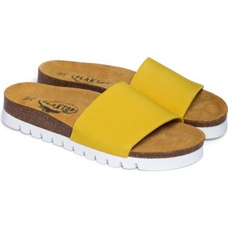 Plakton Solid Slide Sandal in Yellow Elastic at Nordstrom Rack, Size 10Us / 41Eu