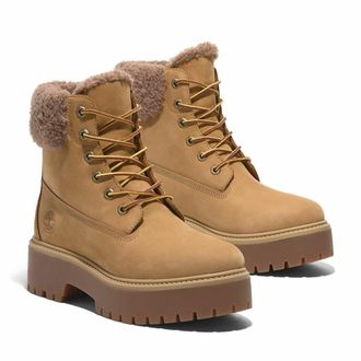 Timberland Gevoerde leren boots met veters Stone Street Mid