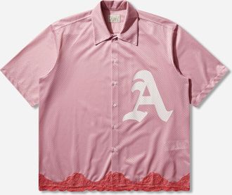 Aries Gothic Lace Airtex Hawaiian Shirt Pink