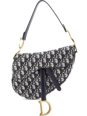 Dior Saddle Handbag Oblique Canvas Medium shoulder bag - Blu