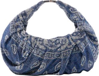 Benedetta Bruzziches Blue Crystal Embellished Small Shoulder Bag