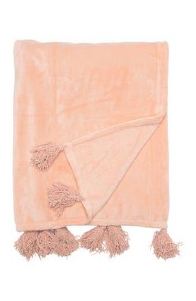Nordstrom Bliss Plush Tassel Throw in Pink Hero at Nordstrom Rack