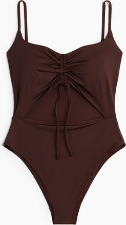 H&M Badeanzug mit Cut-out und wattierten Cups - Brown