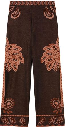 Alanui Wild Wonder Foulard palazzo pants - Brown
