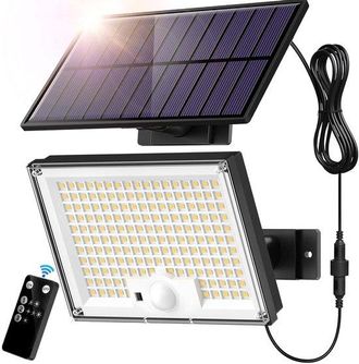 OEM L&aacute;mpara Solar Exterior Mando Distancia, Iluminaci&oacute;n Led Solar Aplique Pared Impermeable Ip65 Panel Solar Independiente, 15,5 X 14,5 X 5,5 Cm