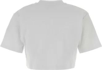 Off-white Logo-Embroidered Cotton Elastane T-shirt - White