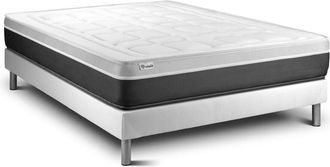 VITALIT Somier Blanco + Colch&oacute;n Con Espuma Viscoel&aacute;stica 160 X 200